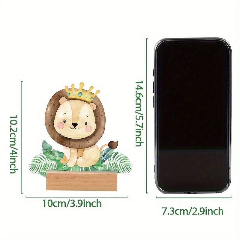 TEMU 4pcs Jungle Animal Acrylic Ornaments Set - Perfect For Birthday, Shower & Woodland Themed Parties - Diy Table Centerpieces & Decorations