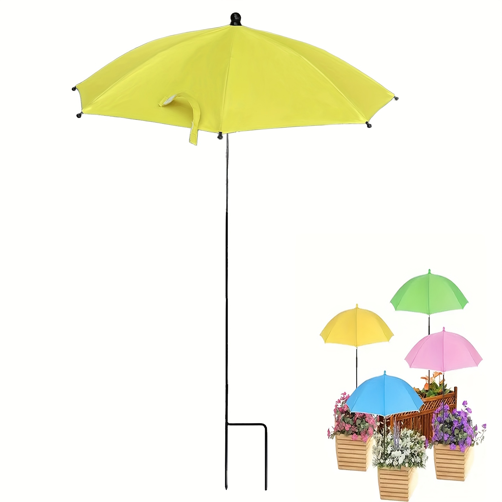 Image of Adjustable Outdoor Plant Shade Umbrella With 8-rib Canopy & Oxford Fabric - Umbrellas Suitable For Potted Plants, Gardens, Patios, - To Move & Adjust, For Greenery