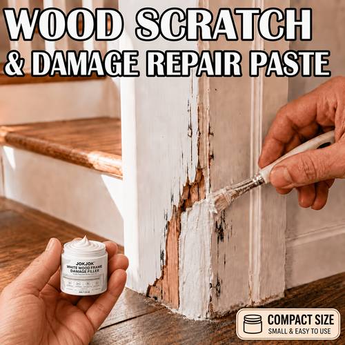 wood frame damage filler refresh scratched wood door frames trim furniture edges white wood repair paste cover chips scuffs surface damage for a cleaner smooth looking around your home