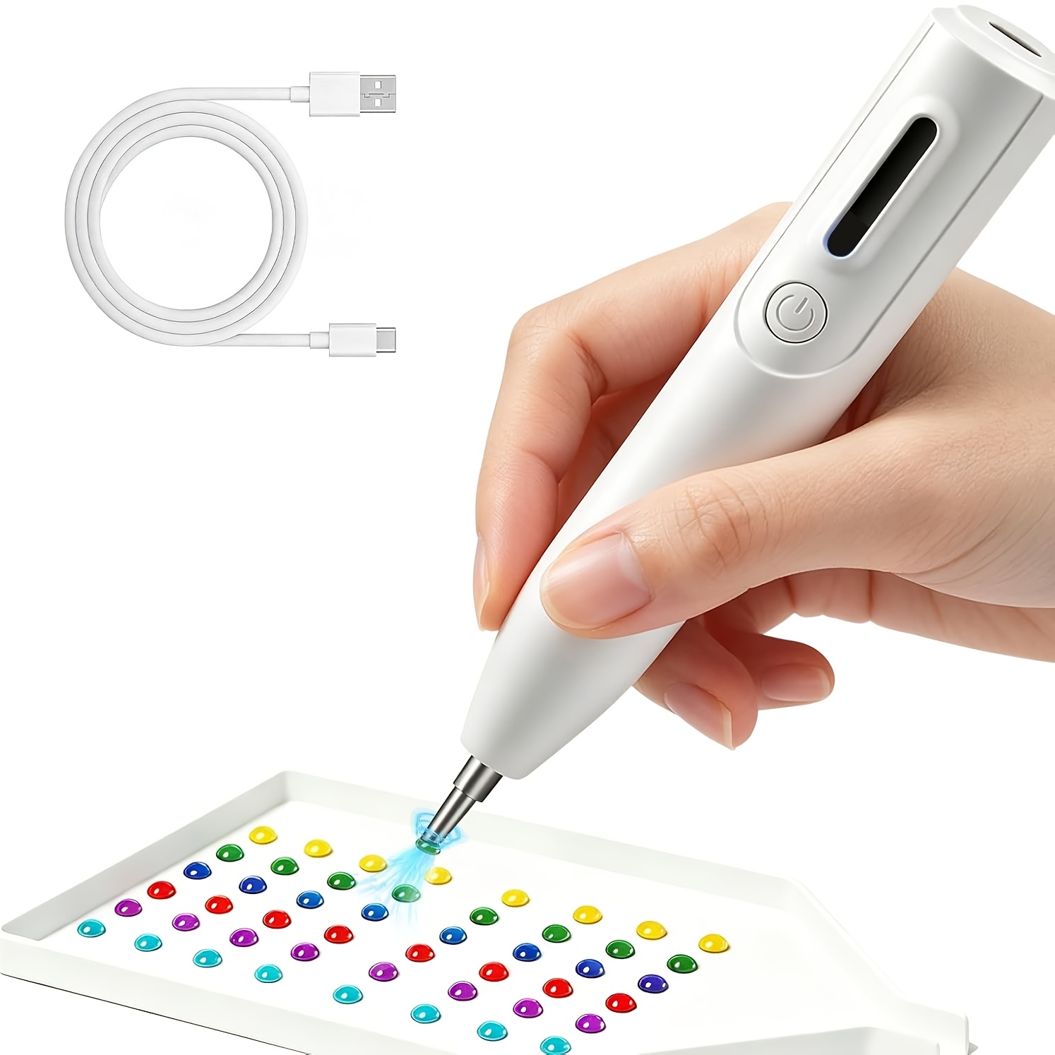 Image of Electric Diamond Painting Pen, Kits For Adults, Cordless Vacuum Pen, Rechargeable, Vacuum Pen With Ergonomic Grip, , Needed