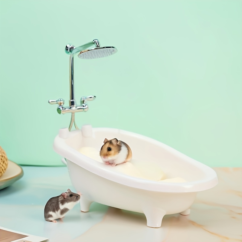 Miniatur-Badewannen-Deko, Kreative * Miniatur-Badewannen-Deko, Miniatur-Badewannen-Modell mit Wasserhahn Duschkopf, 2 Farben erhältlich, Schwarz/Weiß, Badewannen-förmige Deko * für Modelle