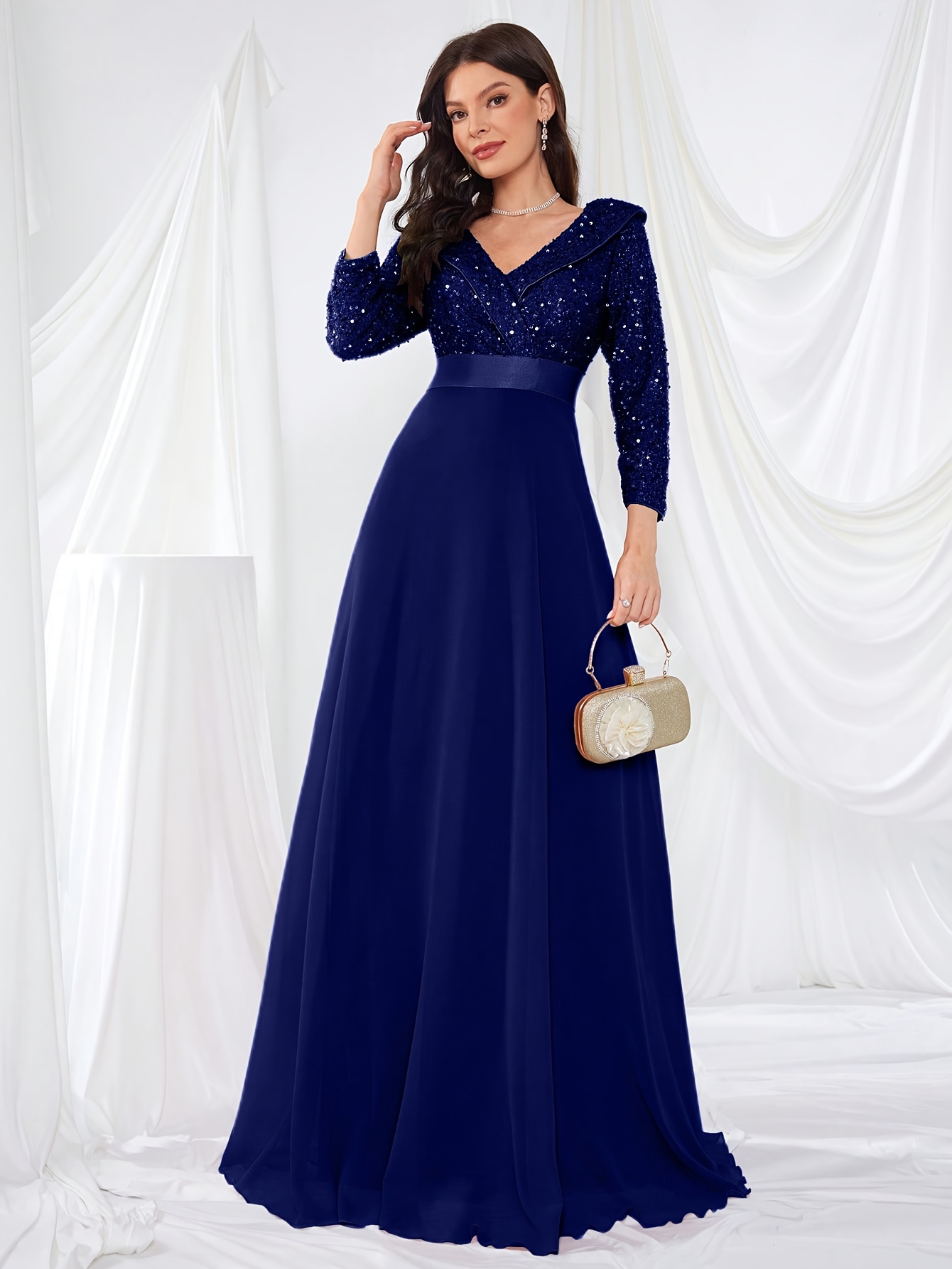 v neck long sleeve sequin embellished - Temu Switzerland