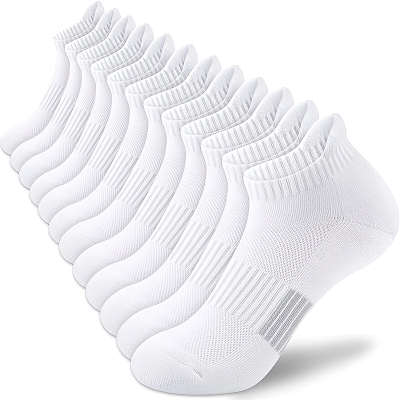 Image of 6 Pairs Women's Athletic Running Socks With Absorption & Cushioning - Heavy, Fit Ankle Suitable For, Gym, Sneakers - Plain Color Socks (hand Washable)