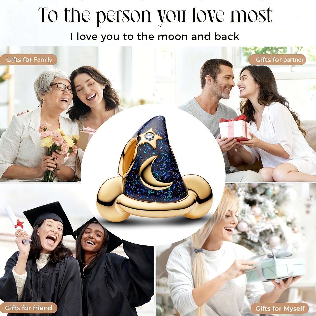Unisex 18K Gold Plated Copper Magic Hat Pendant