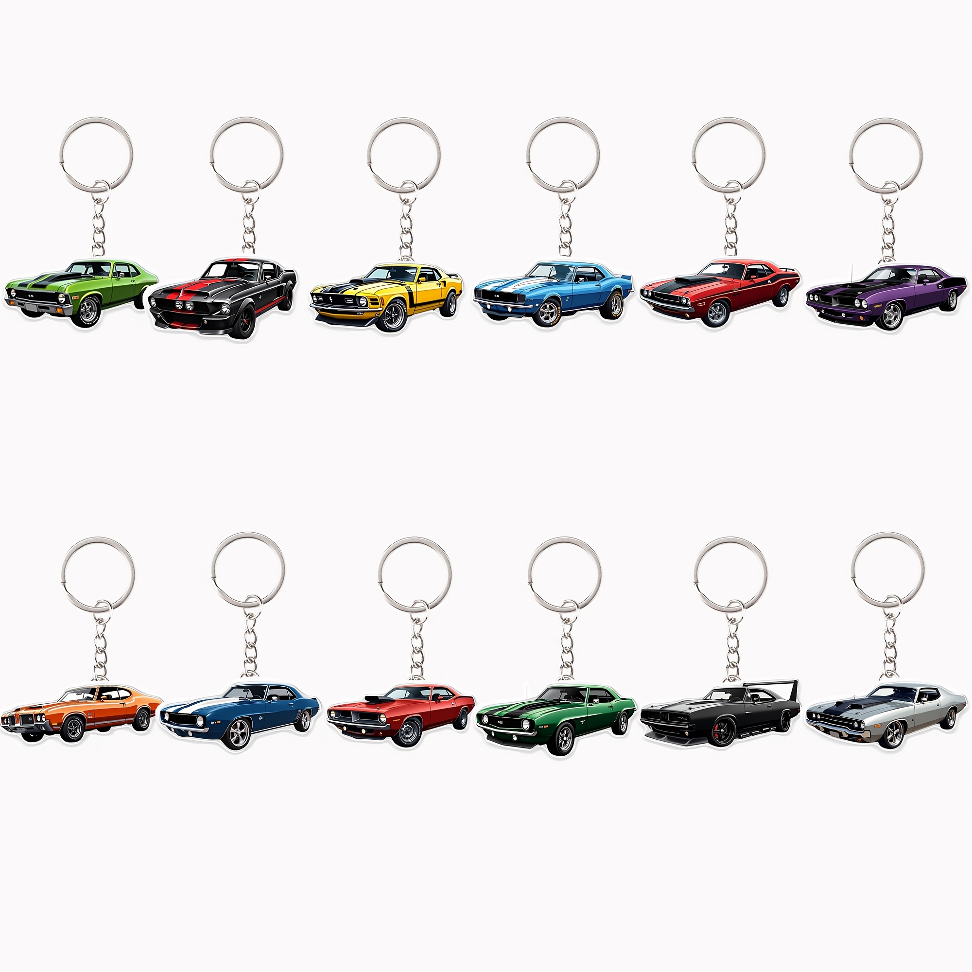 TEMU Set da 12 portachiavi per auto in acrilico, graziosi portachiavi a catena, decorazioni per chiavi per portafogli e borse per adolescenti, regali