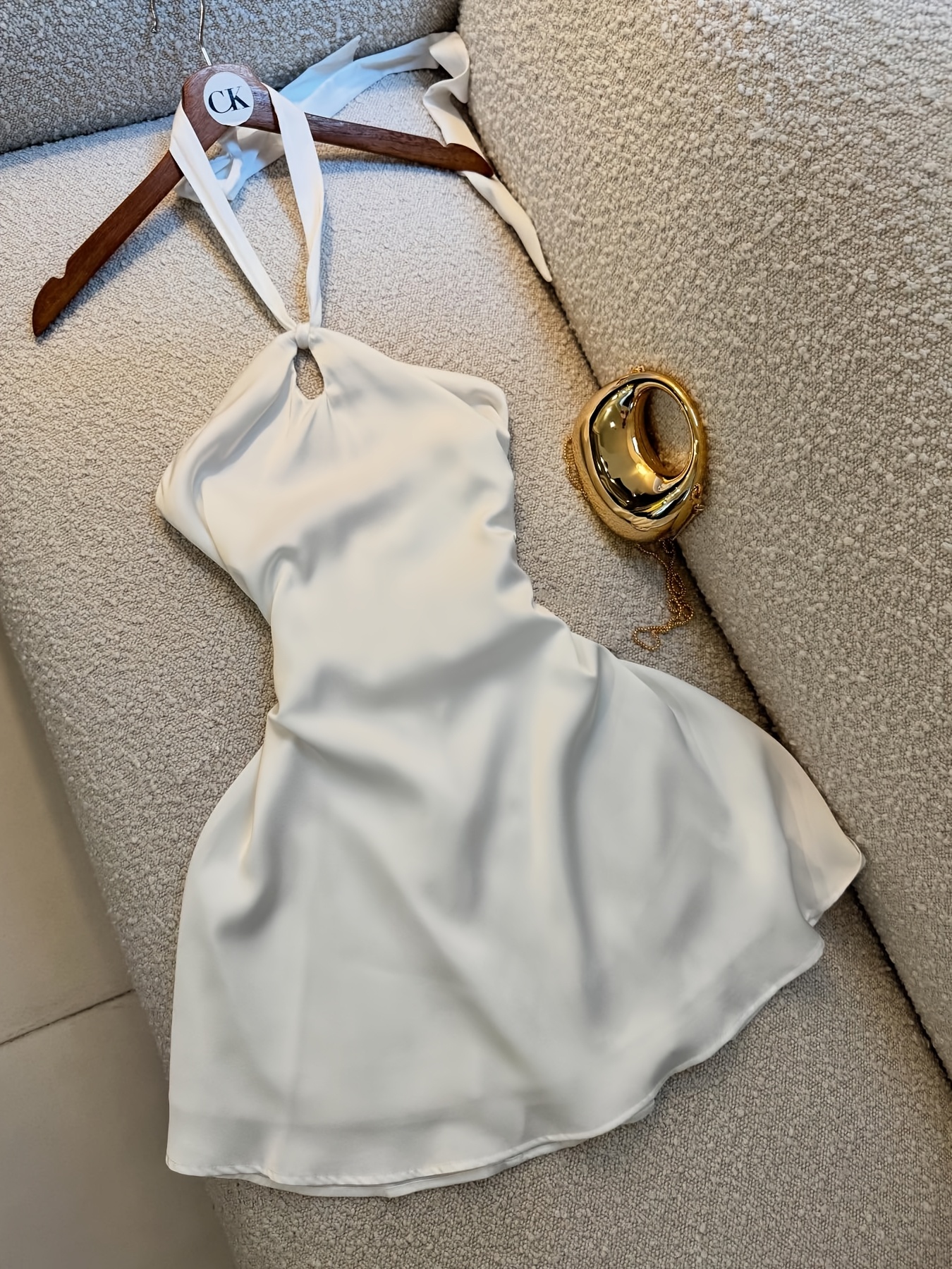halter mini dress casual Louise Halter Denim Dress Large main image 0