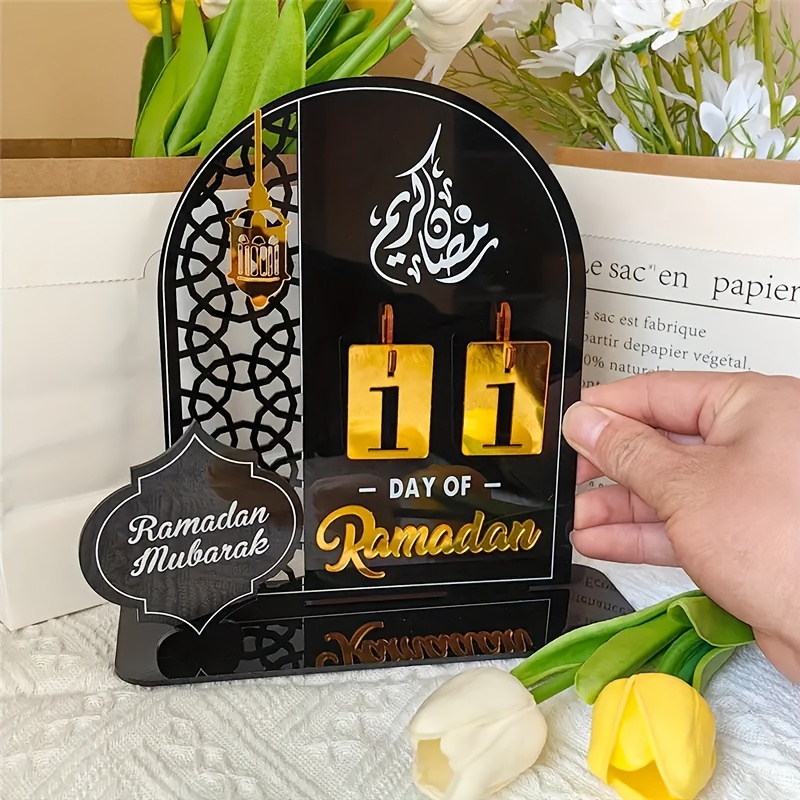 1 calendario de cuenta regresiva de Ramadán – Decoración de madera