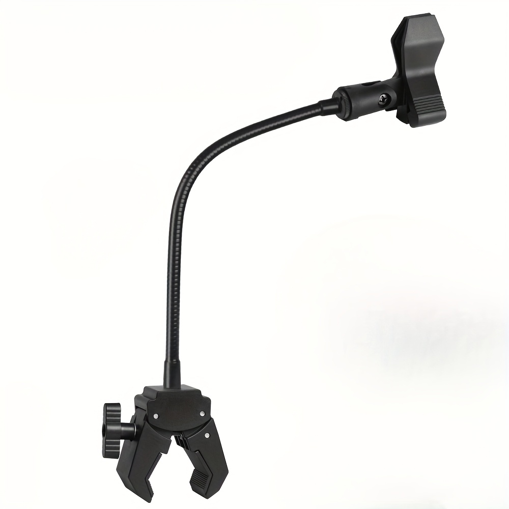 Curved Gooseneck Microphone Clip, Adjustable 180 °, Xlr Connector, Metal Hose Strong Clamp Capacitor Microphone Clip Shock Mount, Microphone Accessory For , Conferences, And Lectures