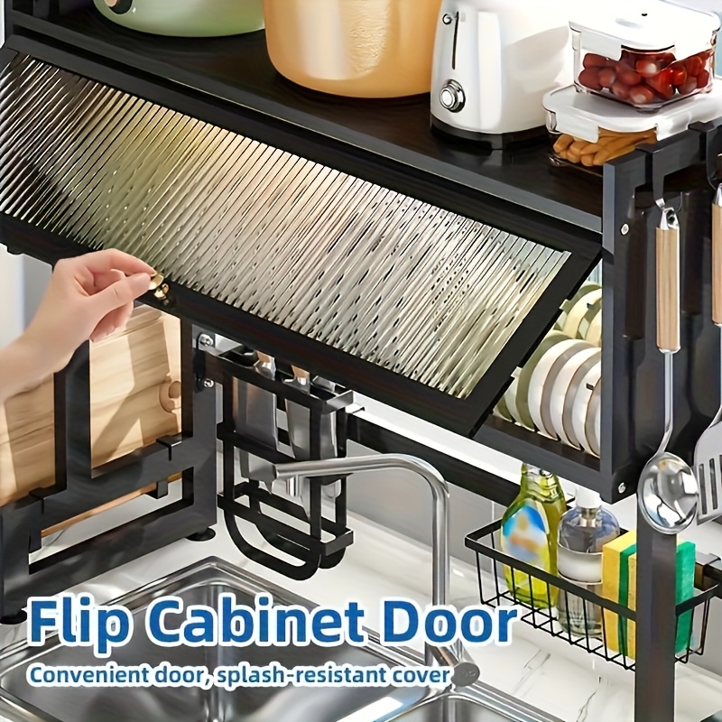 TEMU Tray Dispensers, Drying Rack Large Capacity Multi-functional Rack, Over Sink Rack, Sink Organiser, Storage & Organisation, Top Drying Storage