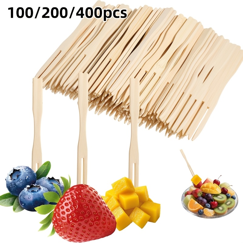 100 200 400pcs fruit fork 3 5 inch disposable mini fork   party and appetizer suitable for christmas halloween new year valentines day and party events   accessories kitchen and restaurant   decor