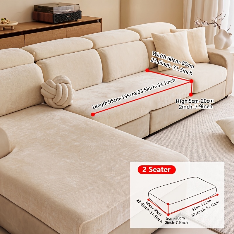 TEMU 1pc Solid Color Elastic Sofa Cover, Sofa Seat Cushion Cover, Full Wrap Sofa Seat Protector, & Wear Resistant, Reusable, Machine Washable, ,