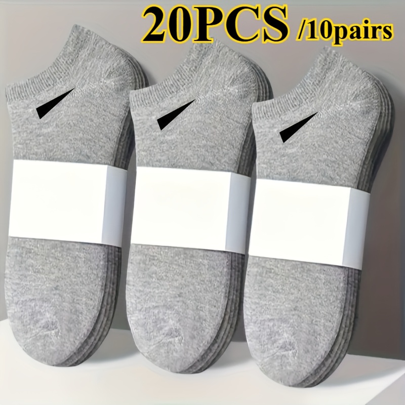 TEMU 20 stuks/10 stuks heren- en damessokken in kleur, ademend, comfortabel, zweetbestendig, geurbestendig, lage enkelsokken, geschikt voor alle