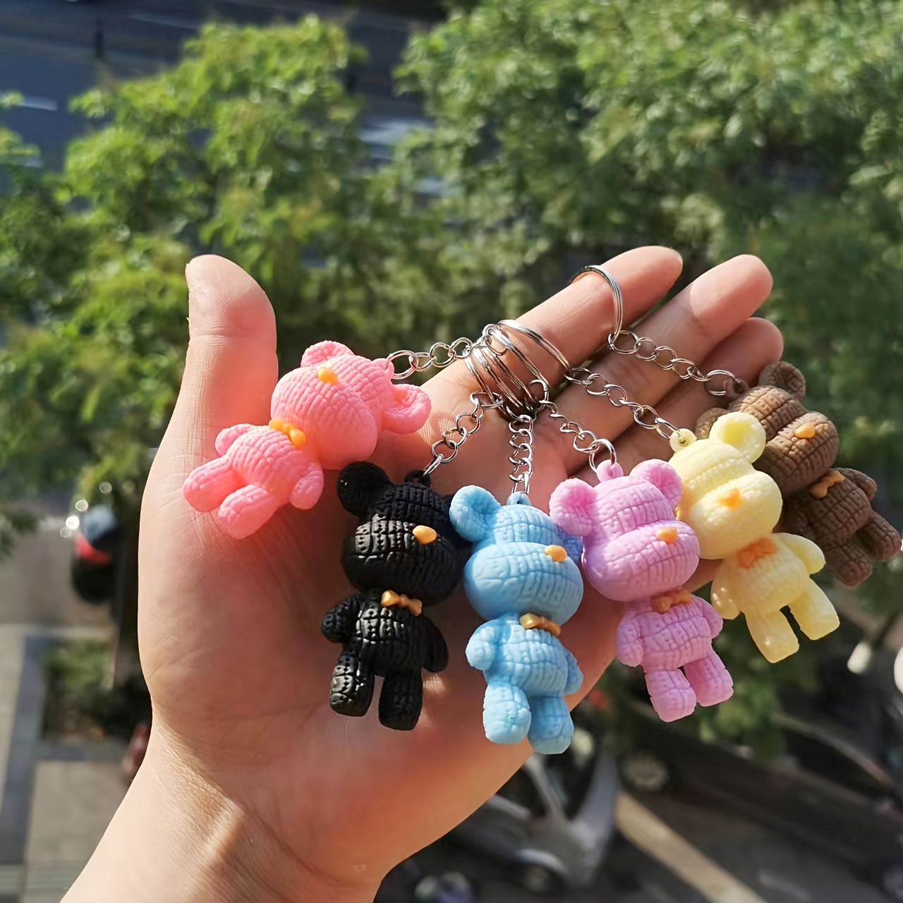 

Assorted 3d Bear Keychains - 6/10pcs Set, Colorful Soft Rubber Cartoon Animals, Perfect For Backpacks & Bags, Great Gift For Friends & Classmates