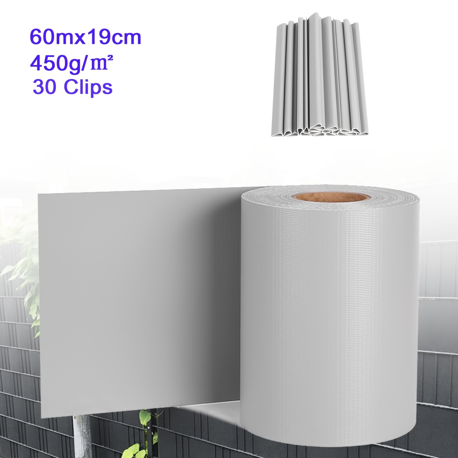 TEMU oscuranti in PVC per la privacy, 65M, pellicola oscurante a , clip di montaggio per , protezione antivento per da giardino