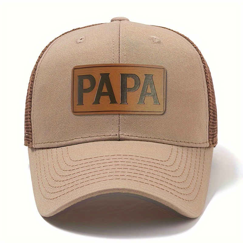 TEMU Papa High Quality Label Baseball Cap Fashion Hard Top Mesh Cap Summer Breathable Sunshade Sunscreen Hat Outdoor Casual Sports Baseball Cap