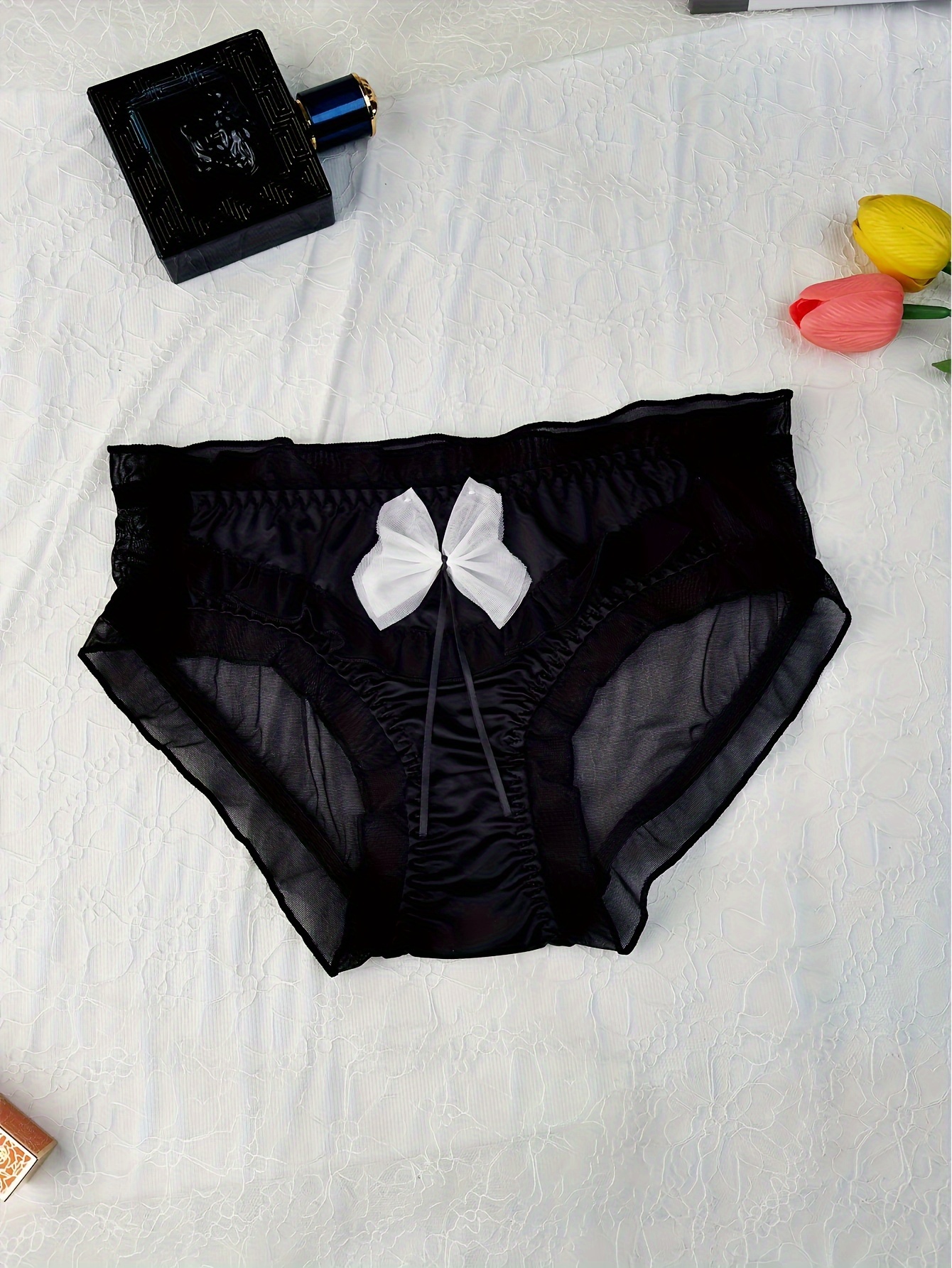 BlossomBunny - Set Of 3: Contrast Trim Lace Panties