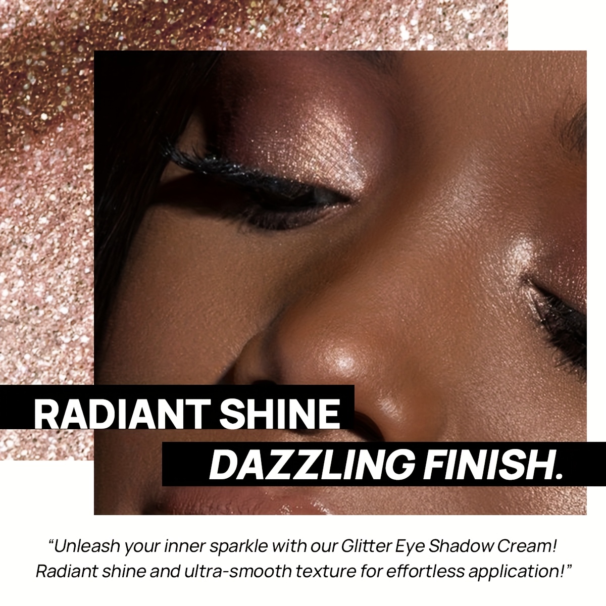 PECOLOVERS Radiant Glow Sparkling Monochrome Highlighter Eyeshadow - Mashed Potato Texture, Eye-Brightening Pearly Glitter Finish, Metallic Shimmer for Dramatic Makeup Looks, PECOLOVERS