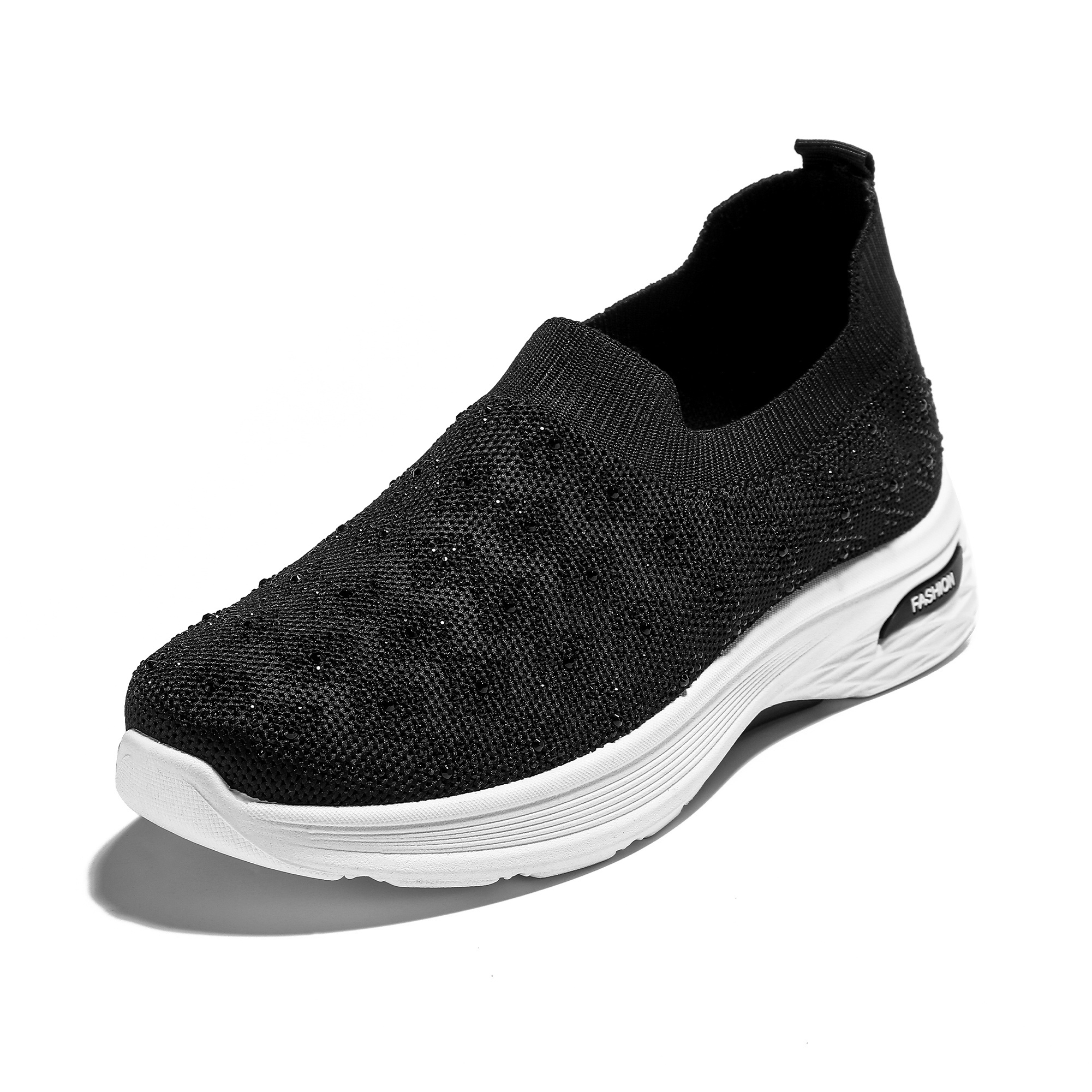 Image of Women's No-lace Sneakers Pull- Low-top Breathable Lightweight Sneakers With Sole & Cushioned Sole Suitable For Gym, Walking, Casual Wear, - Round Toe Minimalist For /office/outdoor, Women Shoes