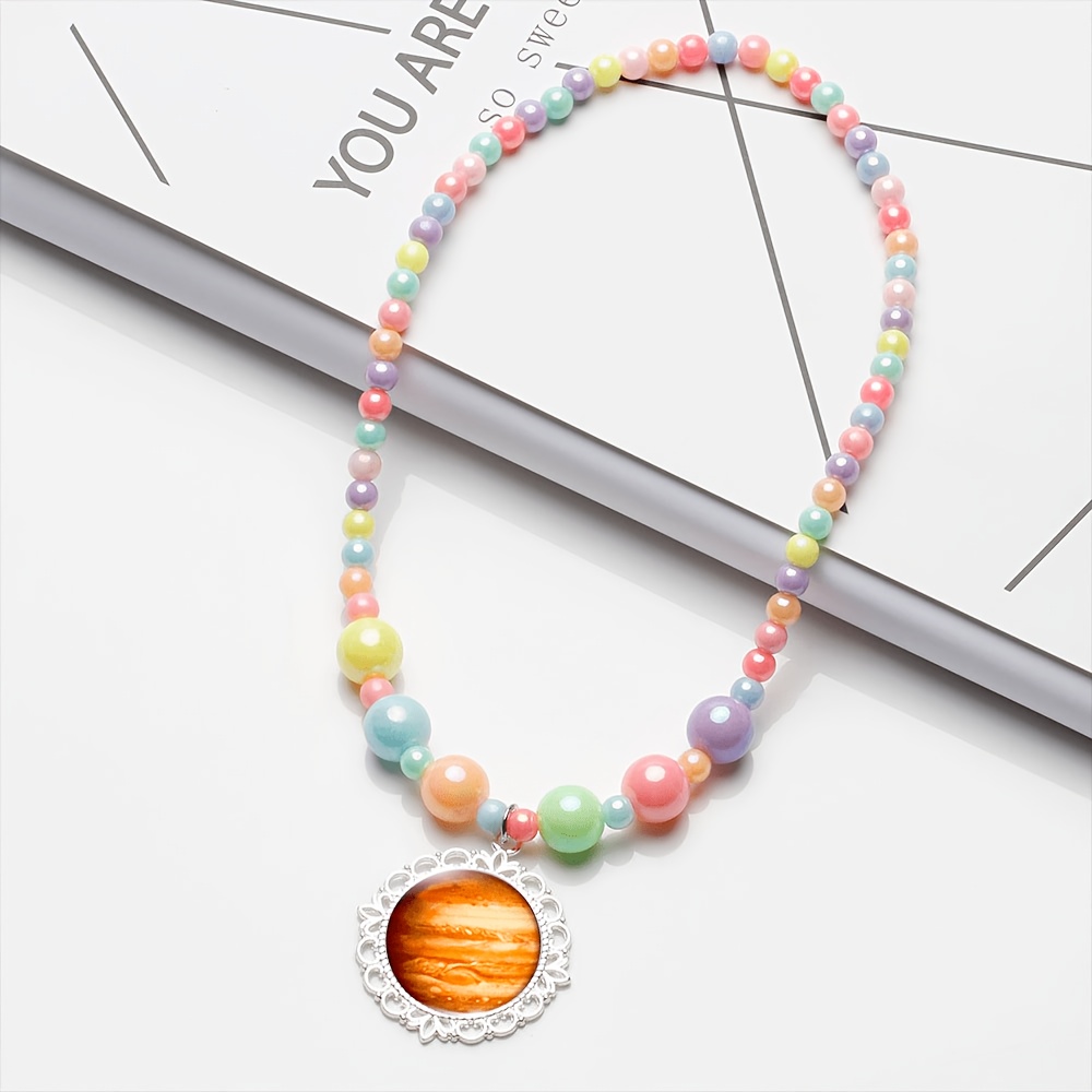 2pc Women's Random Color Necklace & Bracelet Jewelry Set