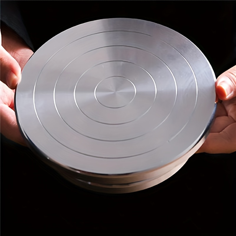 

20cm/7.87in Dual-sided Aluminum Turntable For Pottery Wheel - Inertial Rotation Tool For Ceramic Sculpting - Metal Material, No Electricity Required