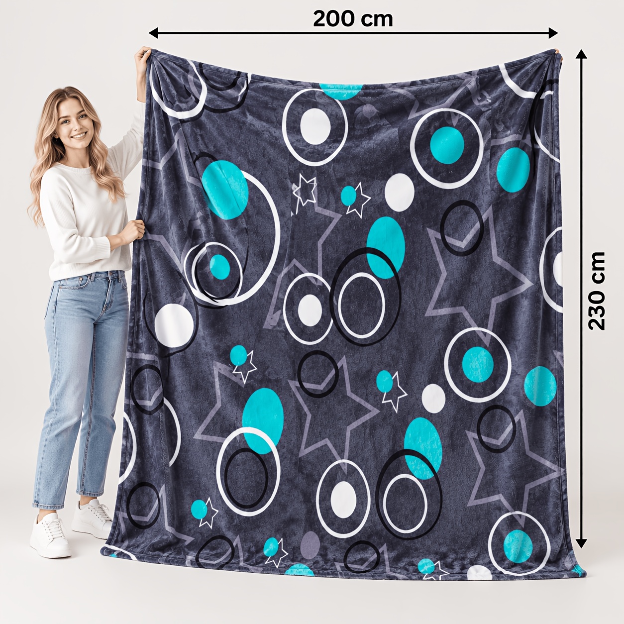 Image of Space Pattern Blanket 1pc, For Spring, Summer, Autumn, Winter, Room Decor, Living Room, Sofa, Gift For Valentine's Day, Mother's Day, Back To School