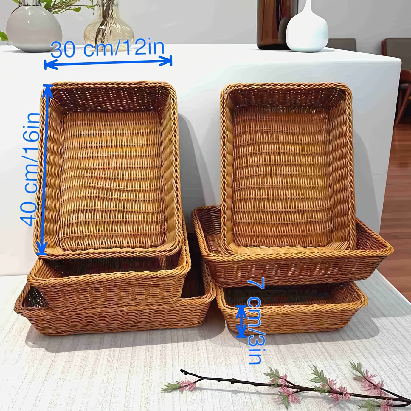 TEMU 6pcs Woven Storage Baskets/6pcs Storage Baskets/large Drying Baskets/storage Baskets/storage Baskets/display Baskets/vintage Japanese Decorative