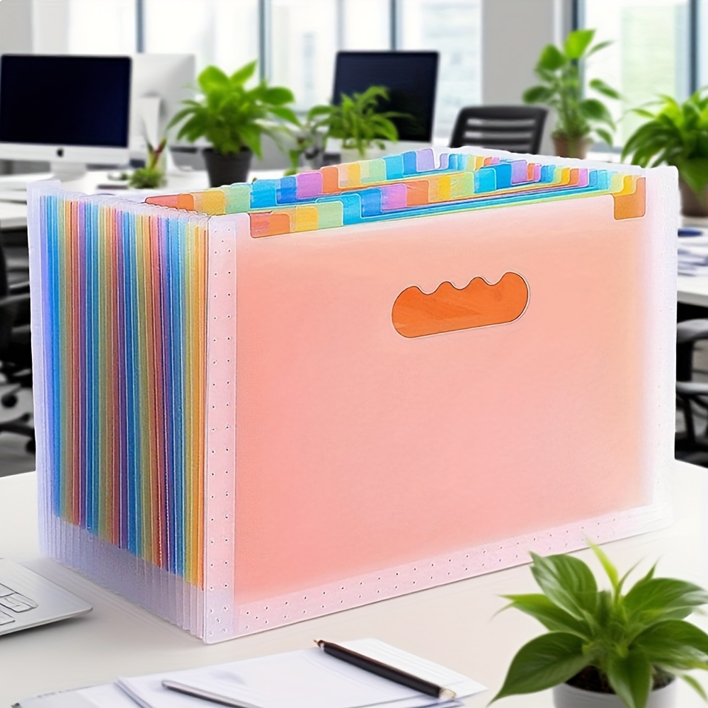 25-slot Matte Transparent Expanding File Folder, Large Capacity Rainbow Accordion Binder With 2050 Sheets Capacity, Document Organizer For School, Office, Home & More
