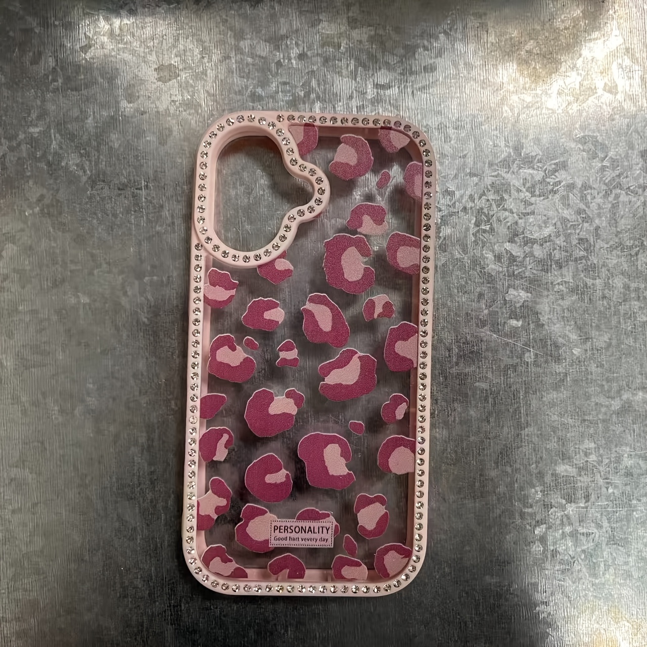 TEMU Phone Case - Elegant Leopard Print Phone Case With Glitter And Rhinestones, Suitable For Iphone 17 17pro , 15, 14 Pro Max, Plus, And 13 Series,