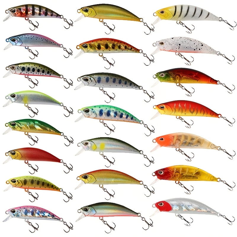 conjunto de 22 señuelos de pesca mini hundibles, crankbaits y   con ojos 3d para  , carpa,   y baño Detalles del producto 0