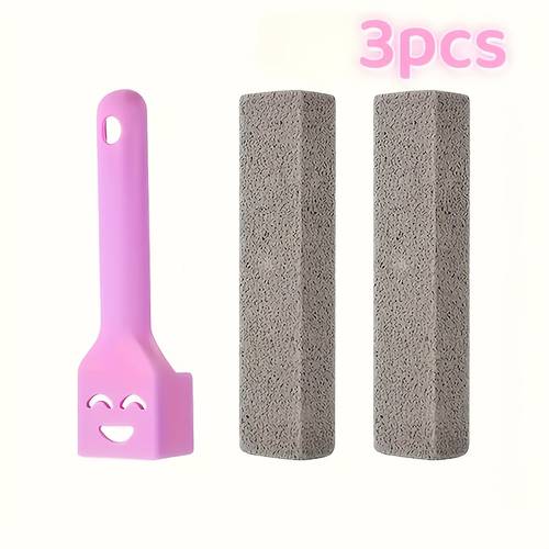 3 pumice stone toilet brushes - spazzola per wc riutilizzabile non elettrica per bagno, piscina, soggiorno, camera da letto e uso allaperto | in plastica portatile con design divertente | per macchie di acqua e pulizia della superficie, strumenti per la pulizia del bagno, design , in plastica resistente