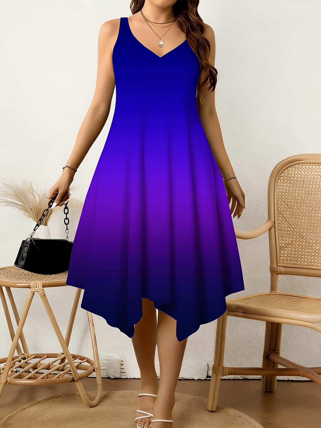 infant marine corps dress blues Retro Stage Ombre Halter Maxi Dress main image 1