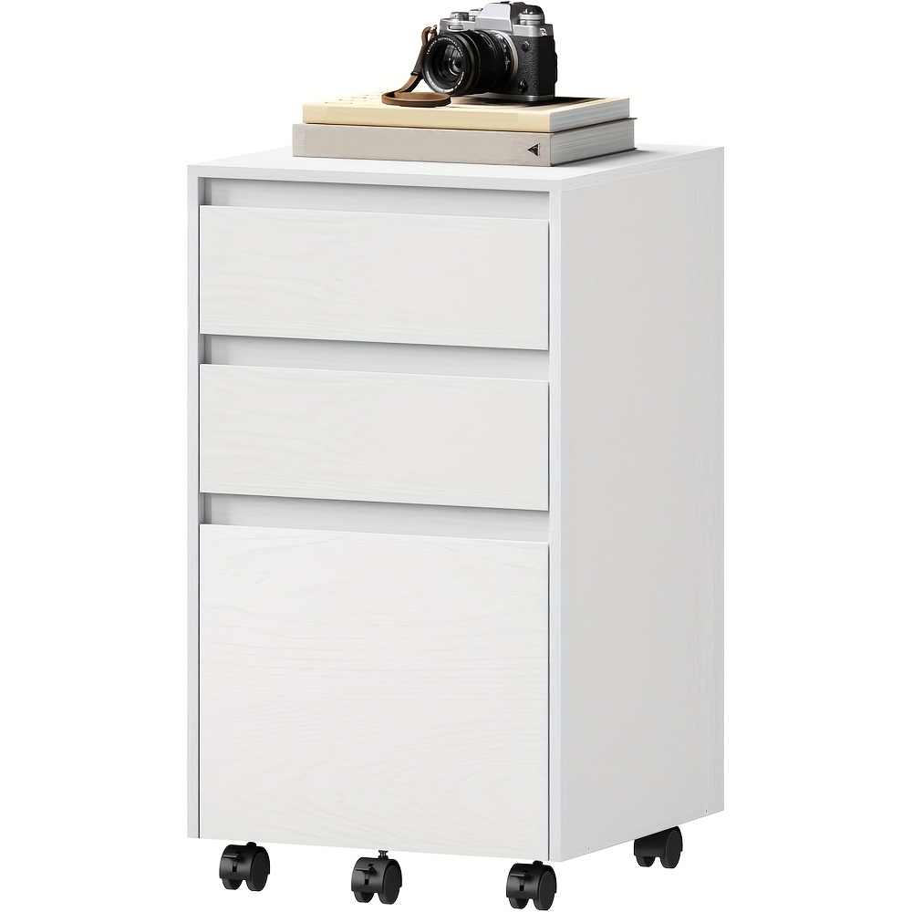 1pc Office Storage Cabinet With 3 Drawers, Mobile Filing Cabinet, Folder Cabinet, Office Cabinet With Wheels, Practical Filing Cabinet, Rolling Container With 3 Drawers, 40x70x40cm