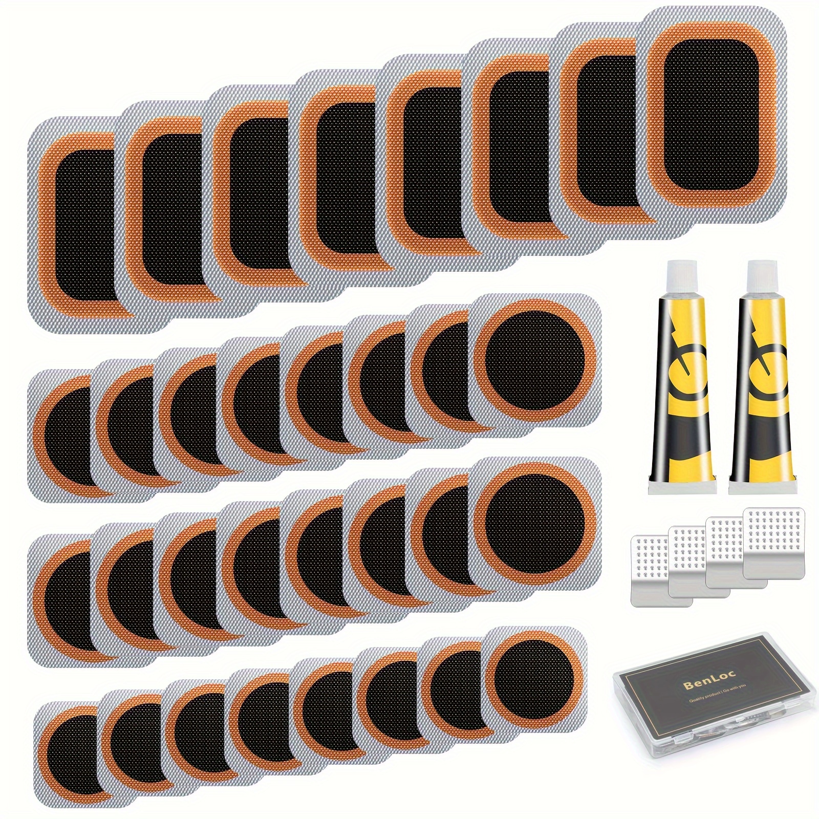 

32pcs Tyre Kit, Tyre Kit Adhesive And Storage Box, Tyre Kit Is Suitable Inflatable Tyre , Suitable For Inflatable As Rowing Boats.