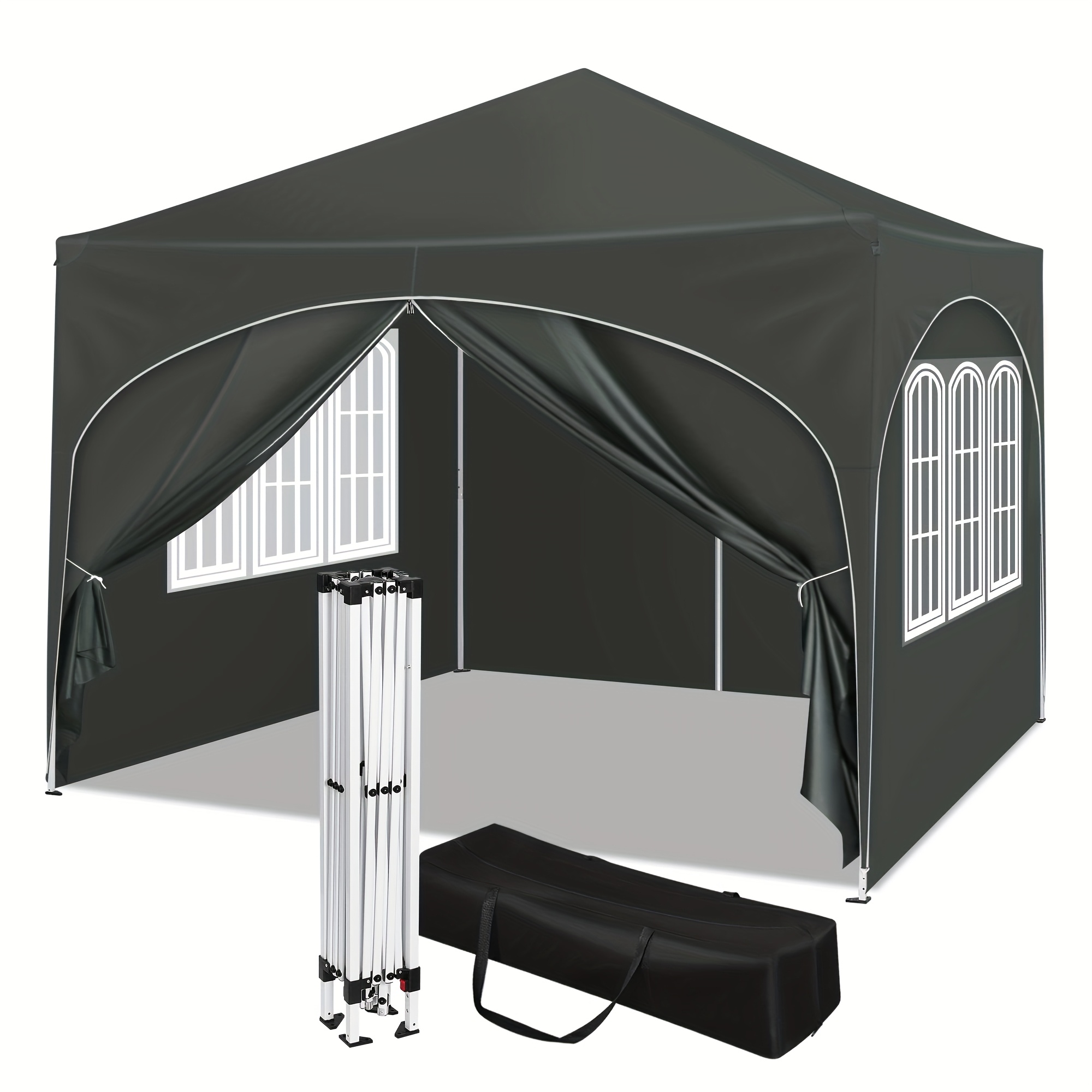 TEMU 1pc Cenador, Cenador Plegable, 3 X 3 Metros, con , Construcción , Impermeable, Toldo de Playa, Protección UV 50+, Altura Ajustable, Cenador de