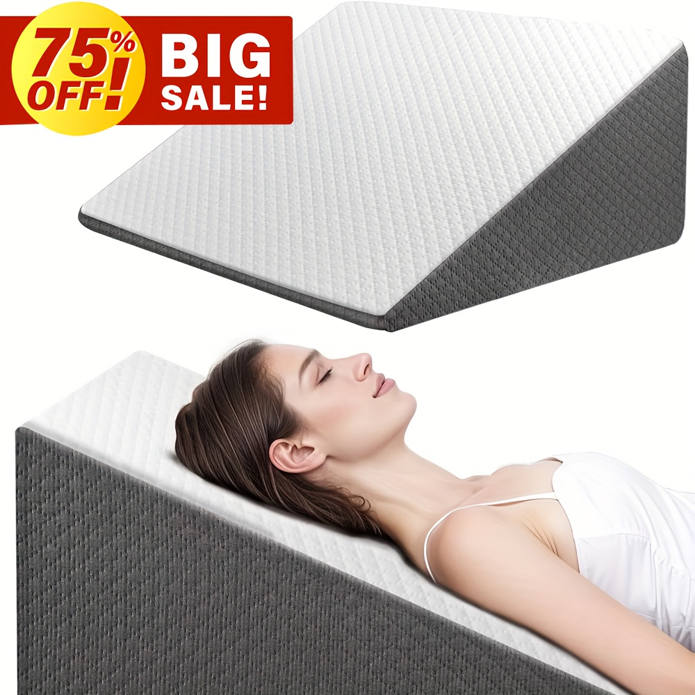 Bed Wedge Pillow for Sleeping Apnea 9 12 Inch Adjustable Wedge Pillow for Cooling Memory Foam Pillow Wedge for Post Surgery Acid Reflux and Snoring Dark Grey White