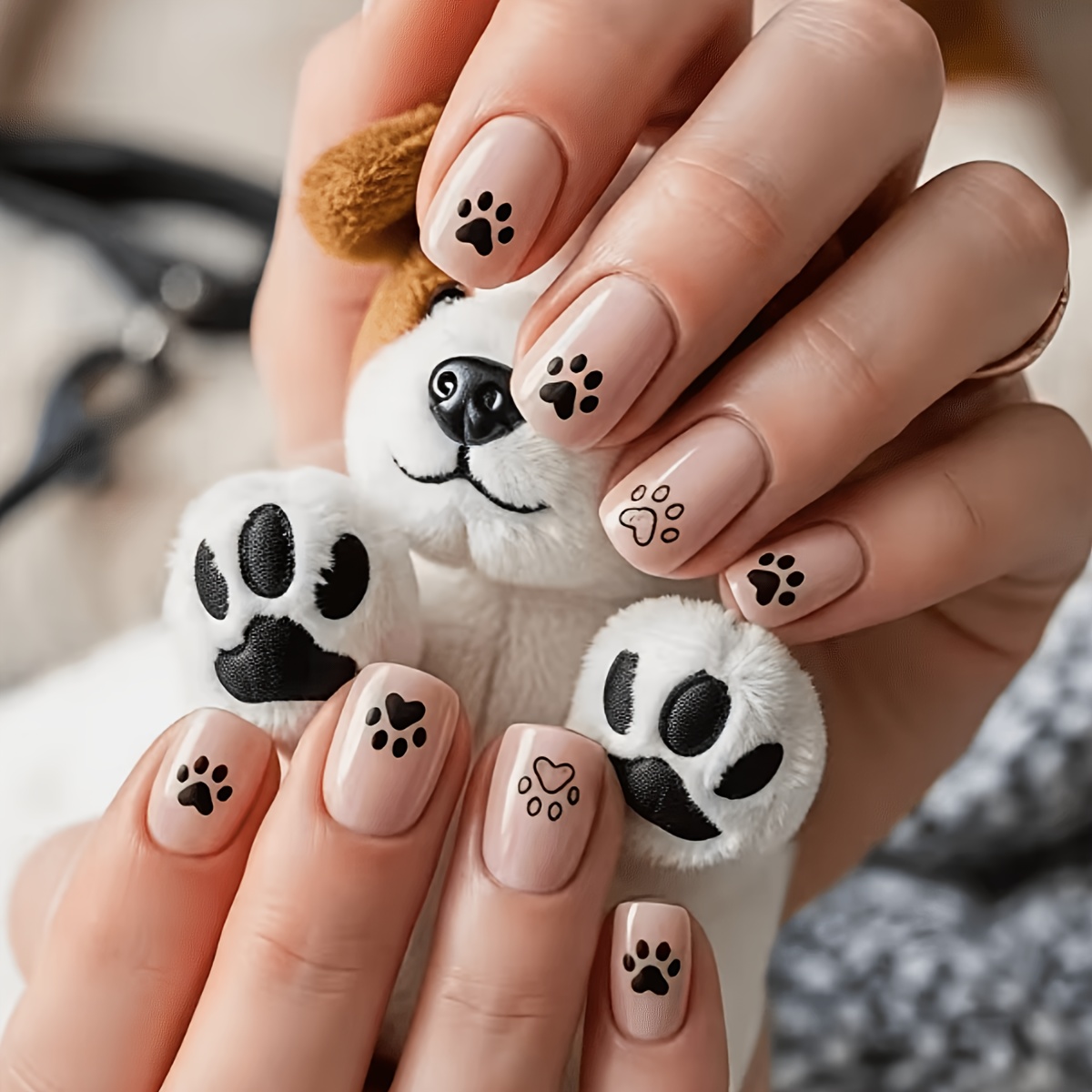 TEMU 24 pezzi Nuovi Adesivi per Unghie a Forma di di Cucciolo Animale Quadrata e - Stickers Artistici Naturali, Adatti per Uscite , Feste, Vacanze e