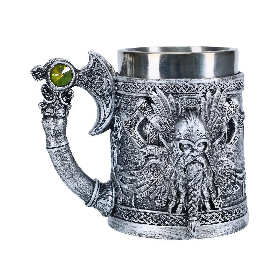 Taza Vikinga De Dados De Cuero Genuino Con Tapa Vegvisir – Accesorio Medieval Para LARP, Rollo Y Noches De Juego