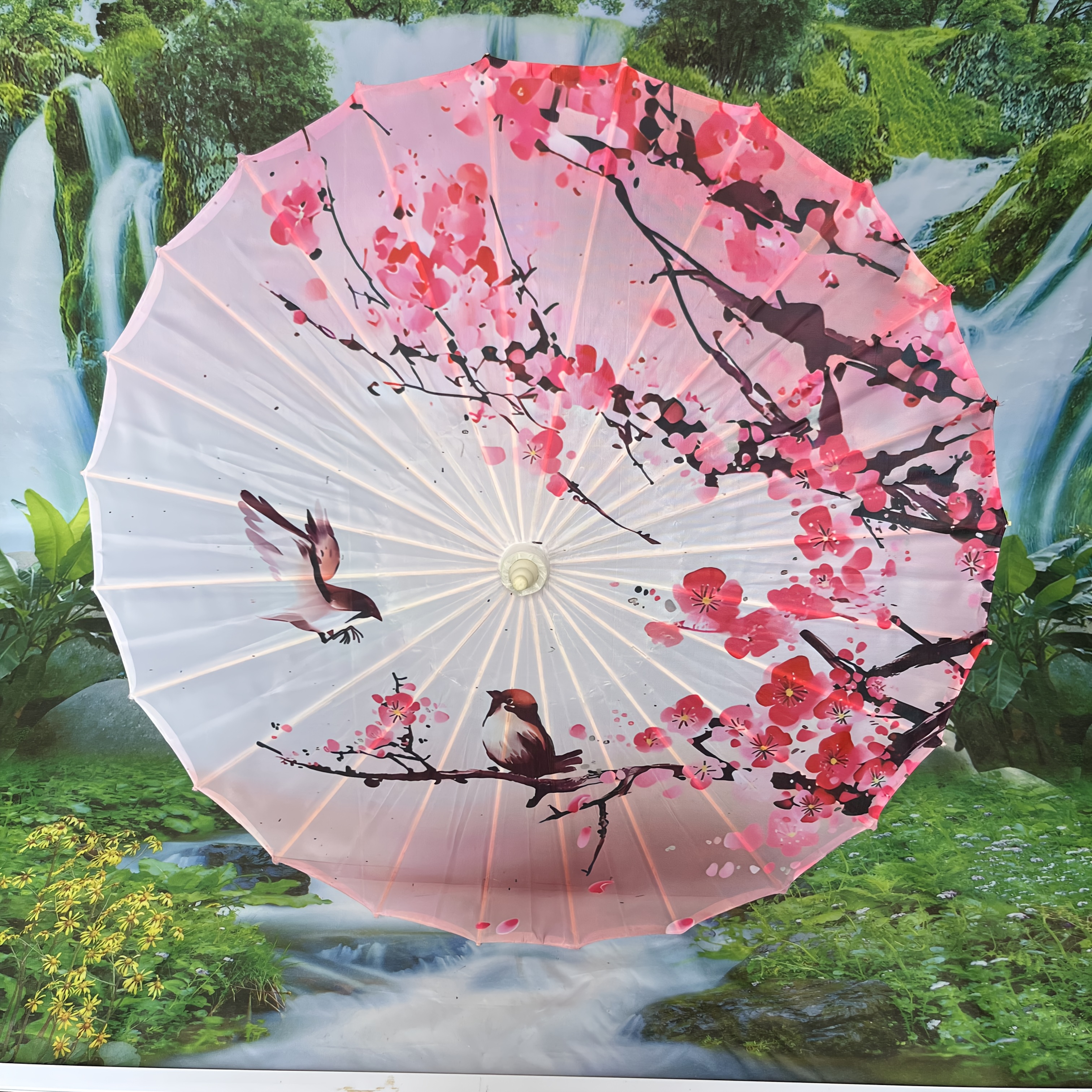 Image of Large Event Dance Umbrella Photography Props With Tassels, Petals, Umbrellas, Classical Style Handcrafted Oil Paper Umbrellas For Travel, Sunshade Decoration, Tassel Petal Umbrellas