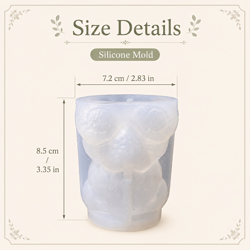 TEMU Moule en silicone CNQNC en peluche kawaii pour cadeaux de fête prénuptiale, décoration de fête - Moule en résine 3D tenant un cœur pour