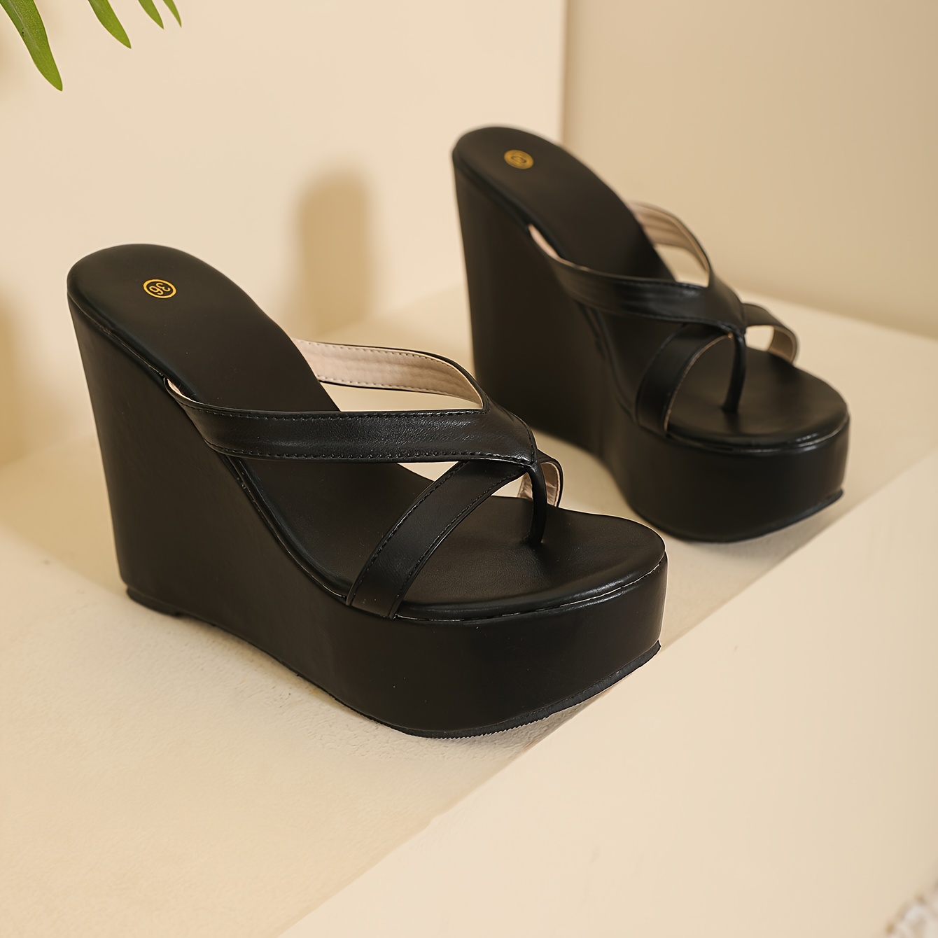 Sandales À Talons Compensés Pour Femmes, Chaussures Plates À Bout Ouvert  Décontractées, Sandales Confortables Pour L'été