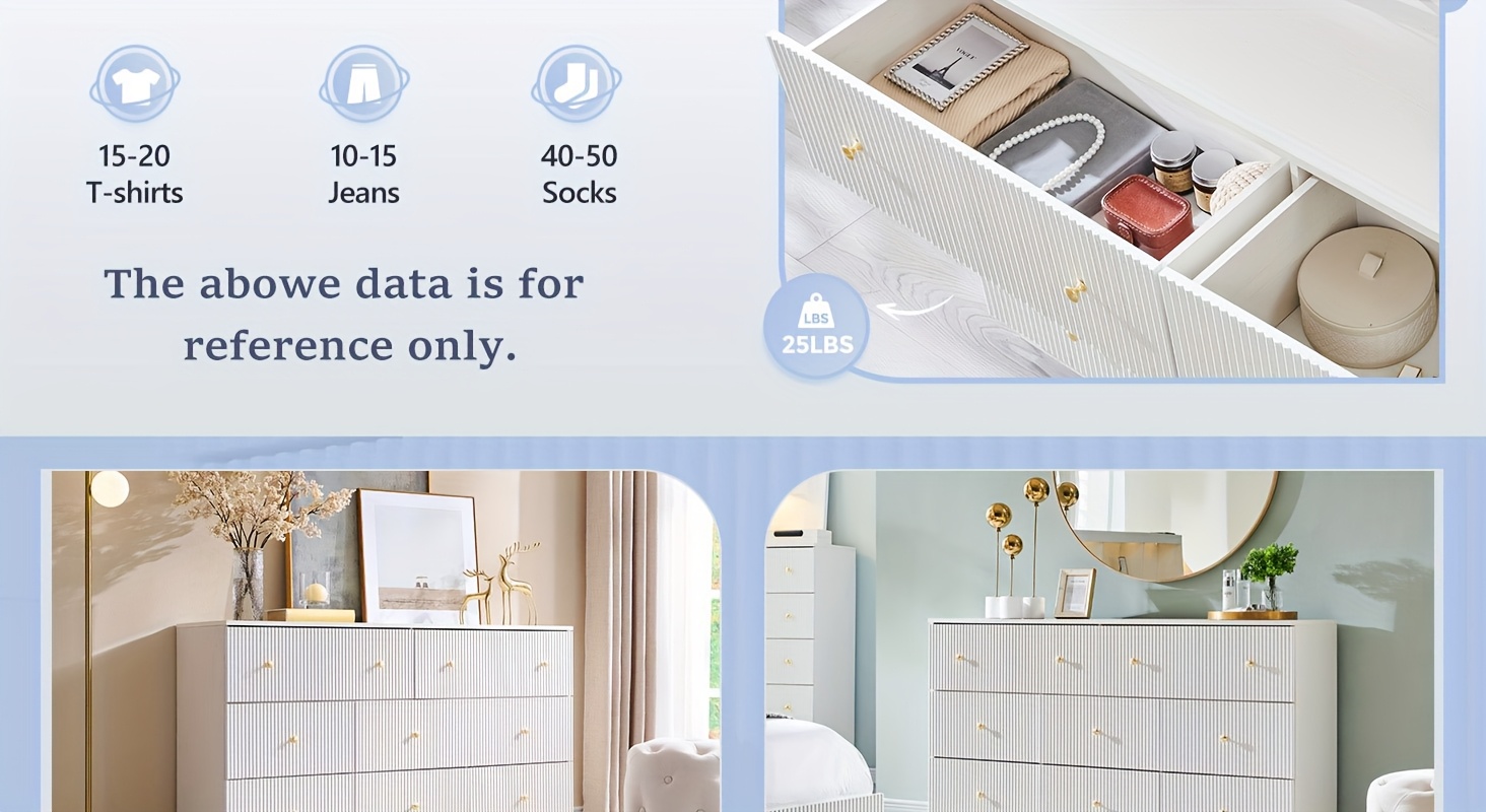 Modern Fluted 8-Drawer Dresser Overview