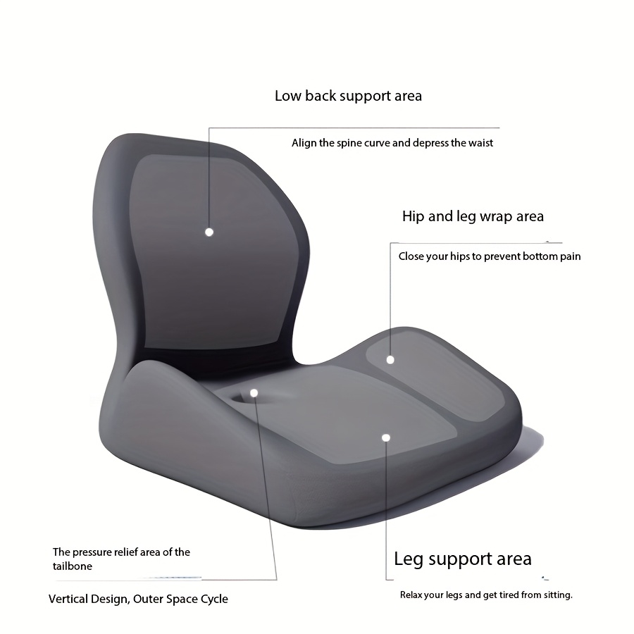 ergonomic seat cushion with backrest soft supportive washable office cushion for hip and lumbar   ideal for long   sitting truck drivers and desk work black cushions for sitting  able seating contoured design durable cushion Product details 4