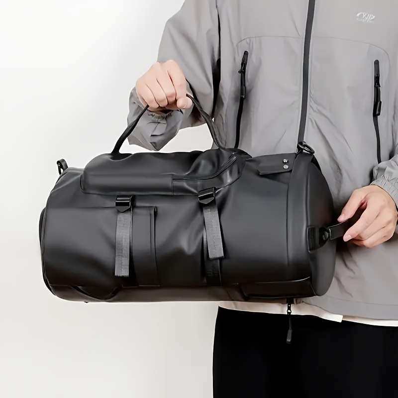 Casual Backpack Travel Tote Bag, PU Large Capacity Fashionable and Durable Anti-Theft Backpack, Gym Bag, Suitable for Daily Outings, Vacations, Fitness, Travel, Outdoor Sports Handbag, Available in Black and Gray, with Adjustable Shoulder Straps