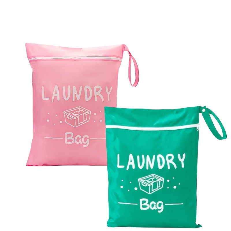 TEMU 2/4pcs Laundry Bags, Adjustable Handles And Zipper Closure, Durable Polyester, Washable, Ideal For Travel, Gym, Yoga, Home Use, Stylish "laundry