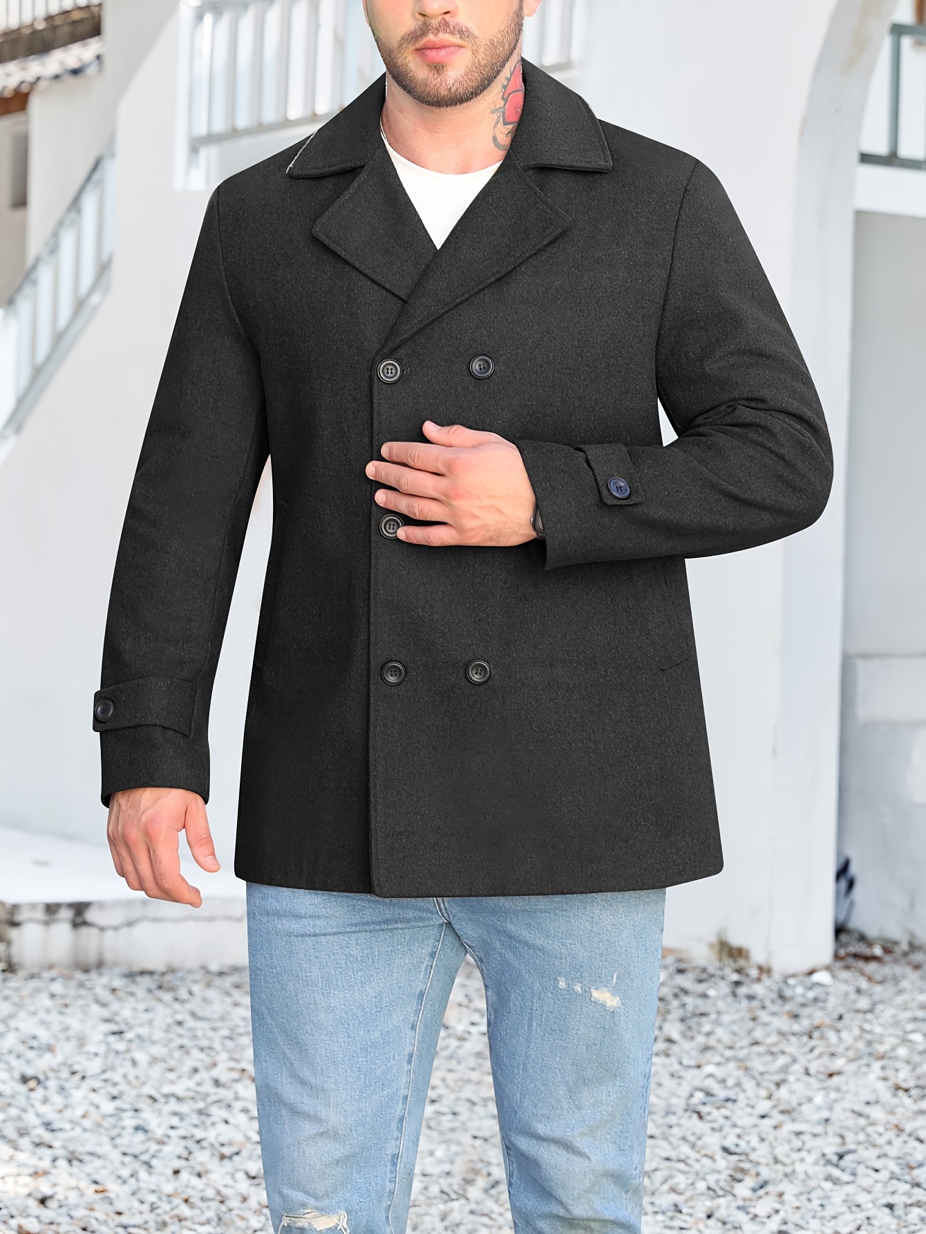 新品タグ付き✨ アンシェヌマン Cashmere Blend Pea Coat 61Zjo63RwmL._SY350_QL65_.jpg