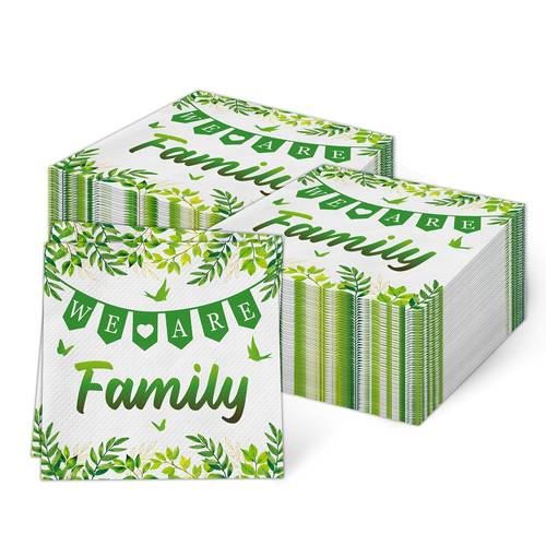 24pcs family reunion napkins family trees reunion paper napkin bulk for home families gathering decorations green napkin families tree party supplies