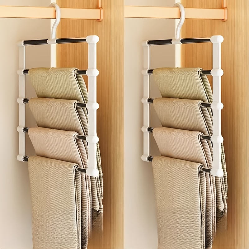 2pcs ladder pants hangers space saving up to 80 ladder   suitable for pants leggings scarves ties and bed sheets a must have for dormitories ideal closet organizer and storage rack