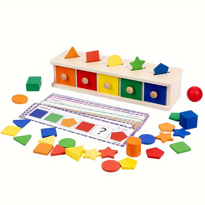 

Montessori Toys, Wooden Color And Shape Sorting Box Game Toys, Geometric Matching Enlightenment Building Block Toys, Early Learning Educational Toys, Holiday Gifts
