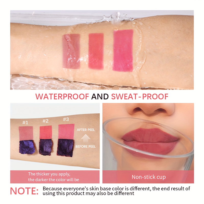 3pcs Lip Tint Set with Tweezer & Lip Brush