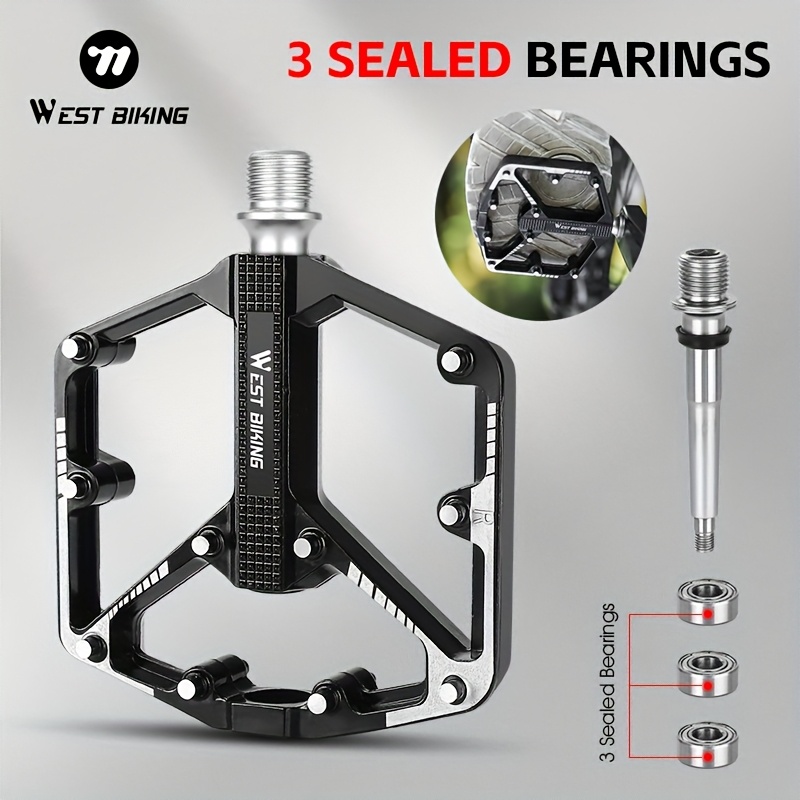 Pédales de vélo, pédales de VTT en alliage d'aluminium avec roulements étanches, pédales de vélo pour débutants. - Sport
